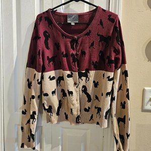 Knitted Dove Youth? Cute Animal Cardigan Size XL (Fits like an Adult M)